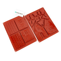 Small GINGERBREAD HOUSE (2 pieces) Silicone Mould