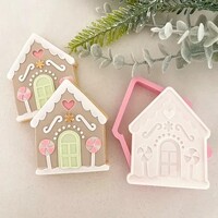 Gingerbread House - Fondant Stamp & Cookie Cutter